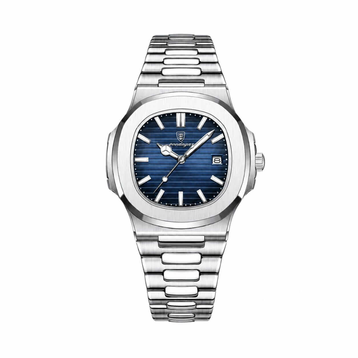 Poedagar 613 Luxury Quartz Watch – Silver Chain