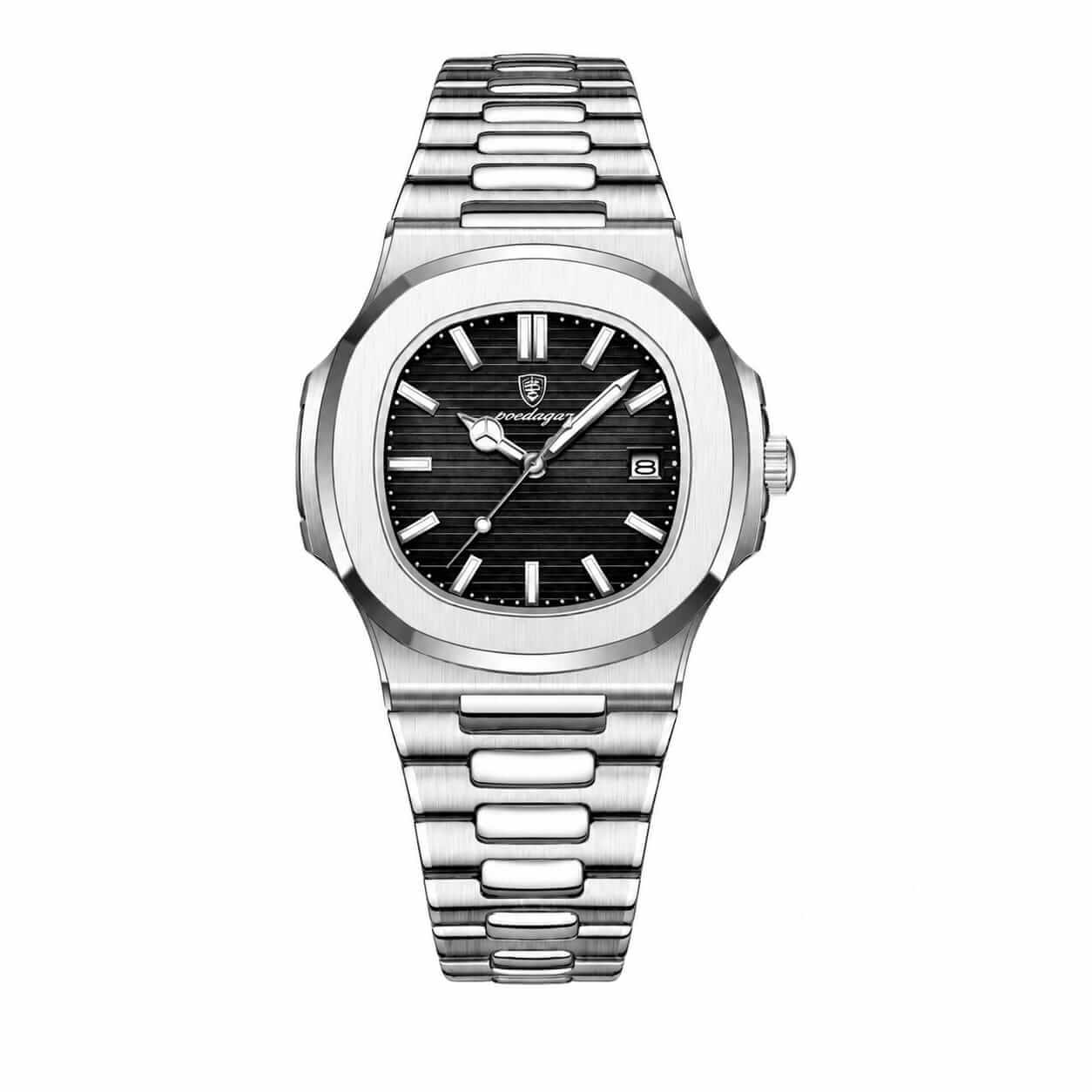 Poedagar 613 Luxury Quartz Watch – Silver Chain - Image 4