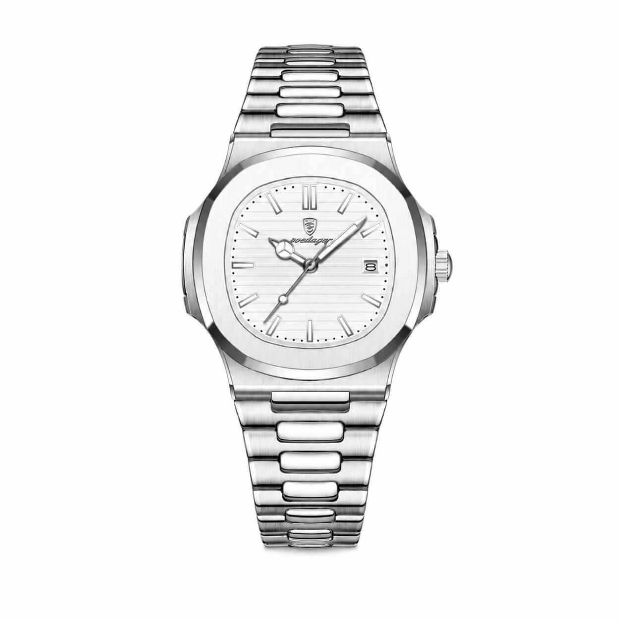 Poedagar 613 Luxury Quartz Watch – Silver Chain - Image 3
